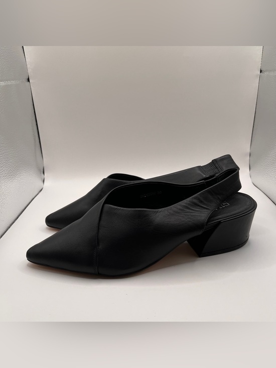 Silent D Shoes - Silent D Anthropologie black leather slingback pointed toe block heel 39 US8.5
